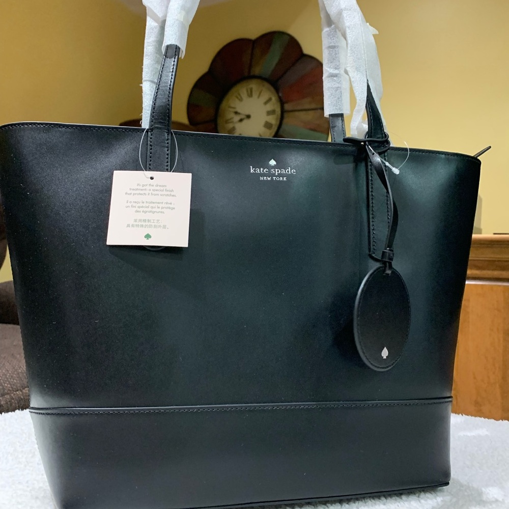Kate Spade black leather tote